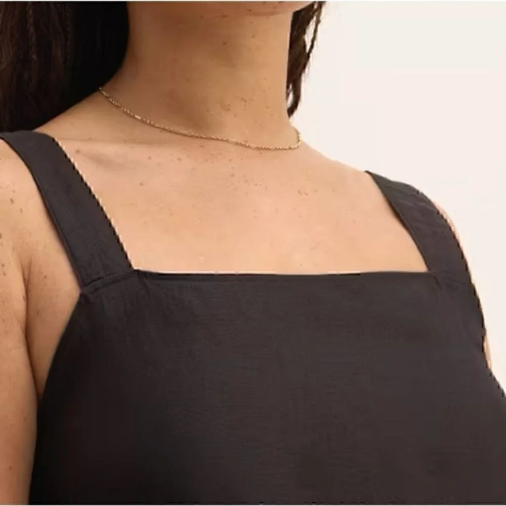 NEW‎ Everlane The Linen Side-Button Jumpsuit Black Size 6 Sustainable